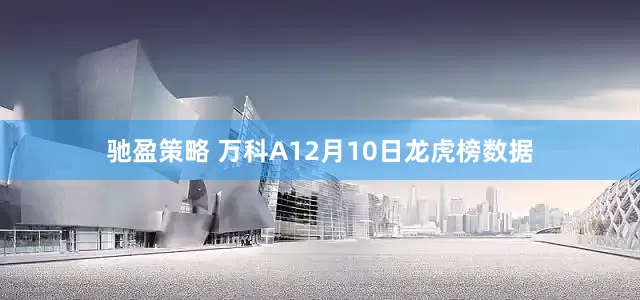 驰盈策略 万科A12月10日龙虎榜数据